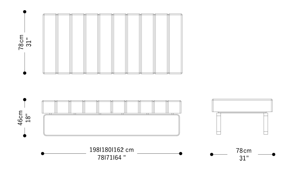Image of the main dimensions of the product